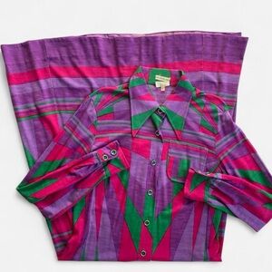 Vintage Emilia Bellini 70s colorful geometric wool dress